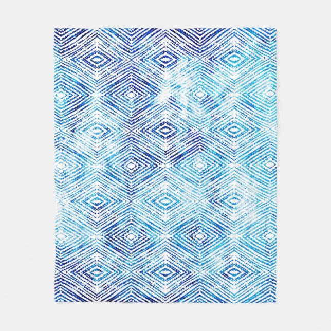 Illustration seamless boho geometric pattern isola fleece blanket (Front)