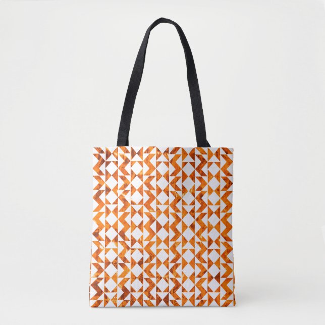 Illustration seamless boho geometric pattern isola tote bag (Front)