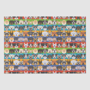 Illustration seamless pattern colorful dogs tissue paper