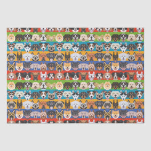 Illustration seamless pattern colourful dogs tissue paper