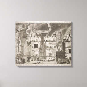 Illustration showing how new long fire hoses could canvas print