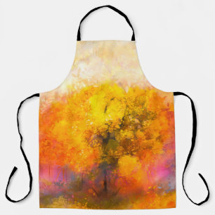 Illustration soft colourful autumn forest. Abstrac Apron
