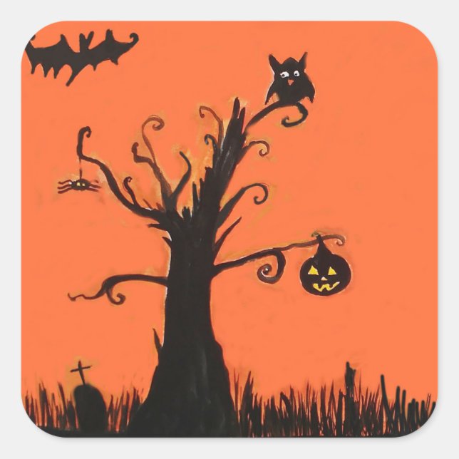 " Illustration Square Stickers, Glossy Square Sticker (Front)