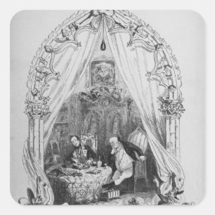 Illustration `The Pickwick Papers' by Charles Square Sticker