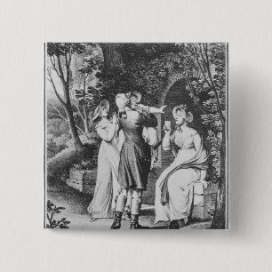 Illustration 'The Sorrows of Werther' by 15 Cm Square Badge