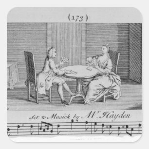Illustration to Sheet Music by Joseph Haydn Square Sticker