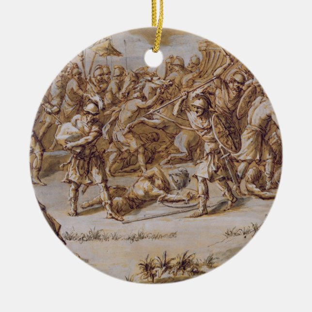Illustration to 'The Iliad', 1760s (pen & ink, was Ceramic Tree Decoration (Front)