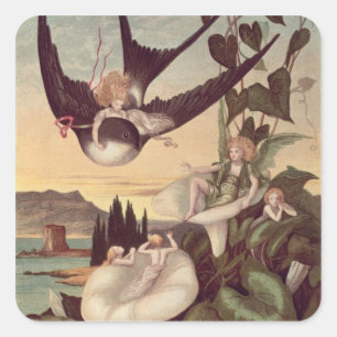 Illustration to 'Thumbkinetta', by Hans Christian Square Sticker