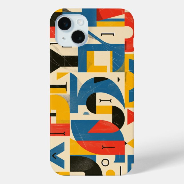Illustration using elements of alphabet letters Case-Mate iPhone case (Back)