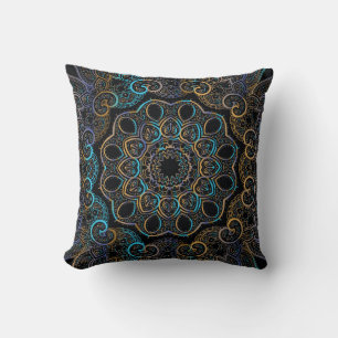 illustration vintage background. Mandala. Indian d Cushion