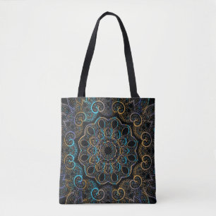 illustration vintage background. Mandala. Indian d Tote Bag