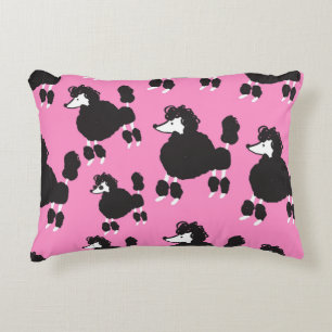 Illustration vintage french poodle seamless patter decorative cushion