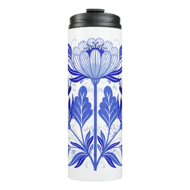 illustration with butterflies and flowers isolated thermal tumbler (Front)