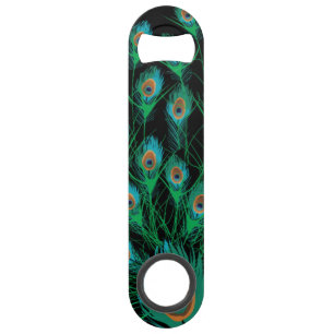 Illustration With Peacock Feathers on Black