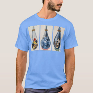 Illustrations of dragons in alchemical flasks from T-Shirt