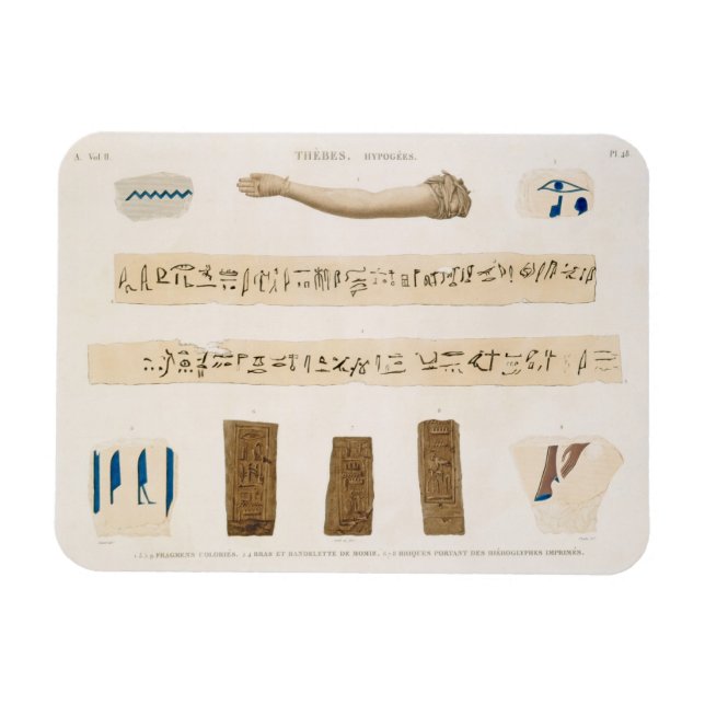 Illustrations of Hieroglyphics and the arm of a mu Magnet (Horizontal)