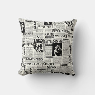 Illustrations of newspapers front page art work wa cushion