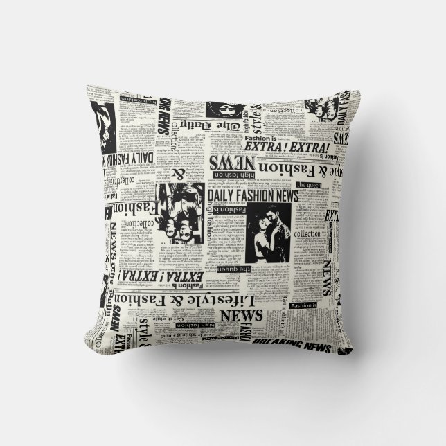 Illustrations of newspapers front page art work wa cushion (Front)
