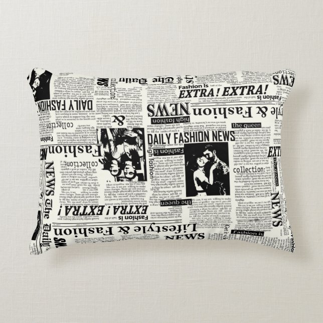 Illustrations of newspapers front page art work wa decorative cushion (Front)