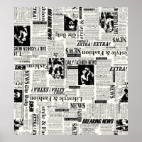 Illustrations of newspapers front page art work wa