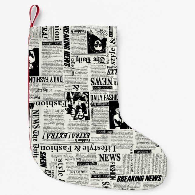 Illustrations of newspapers front page art work wa small christmas stocking (Front)