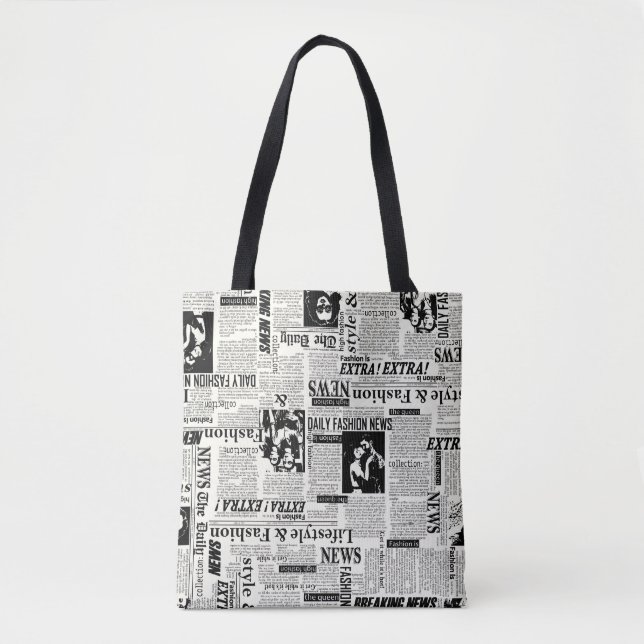Illustrations of newspapers front page art work wa tote bag (Front)