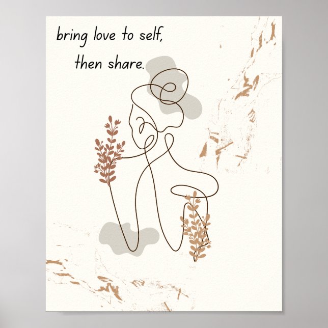 Illustrative Art of Woman With Motivational Quote Poster (Front)