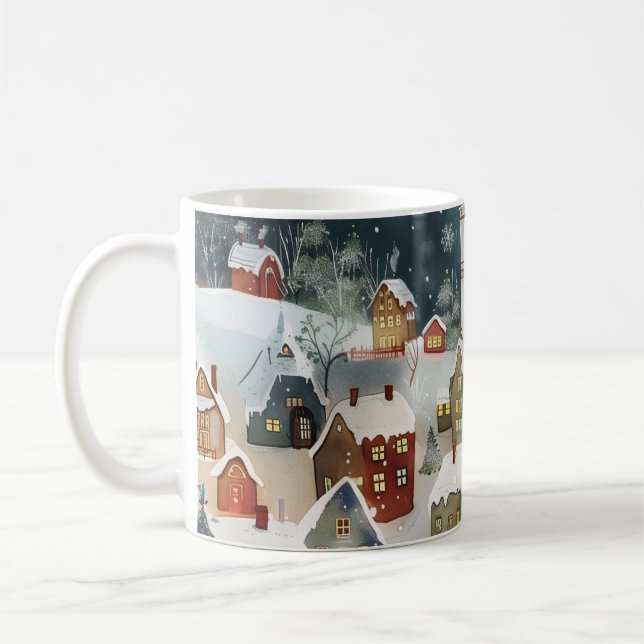Illustrative Christmas city  Coffee Mug (Left)