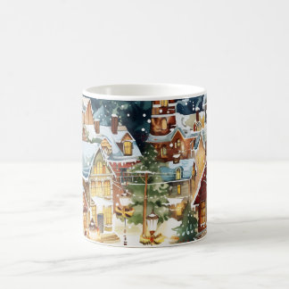 Illustrative Christmas  city in the snow Coffee Mug