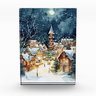 Illustrative Christmas  city in the snow Photo Block