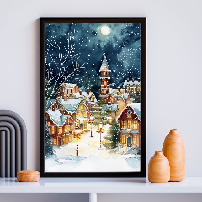 Illustrative Christmas  city in the snow Poster (Creator Uploaded)