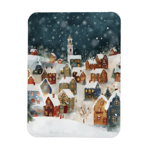 Illustrative Christmas city  Magnet