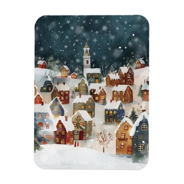 Illustrative Christmas city  Magnet (Vertical)