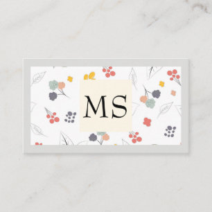 Illustrative Flowers Floral Elements Business Card