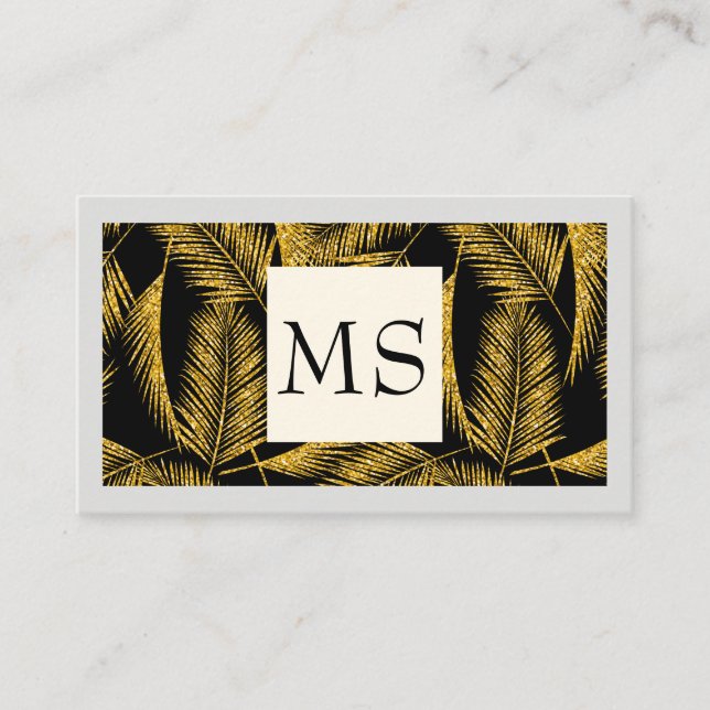 Illustrative Gold Palm Leaf Business Card (Front)