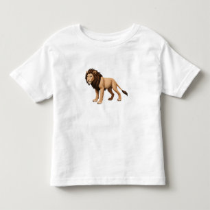Illustrative Lion with Full Brown Mane Toddler T-Shirt