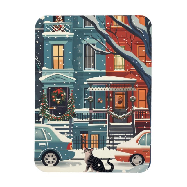 Illustrative New York city retro Magnet (Vertical)
