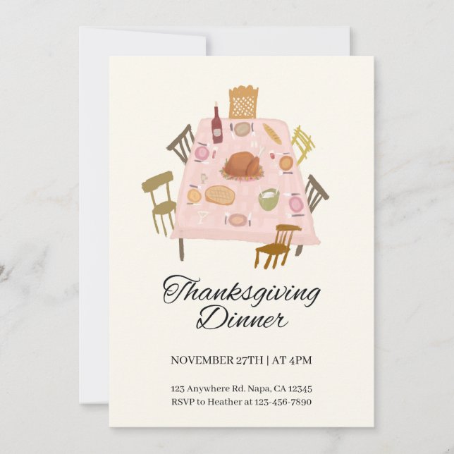 Illustrative Thanksgiving Dinner Invitation (Front)