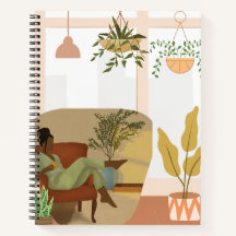 Illustrative Woman Journalling Notebook