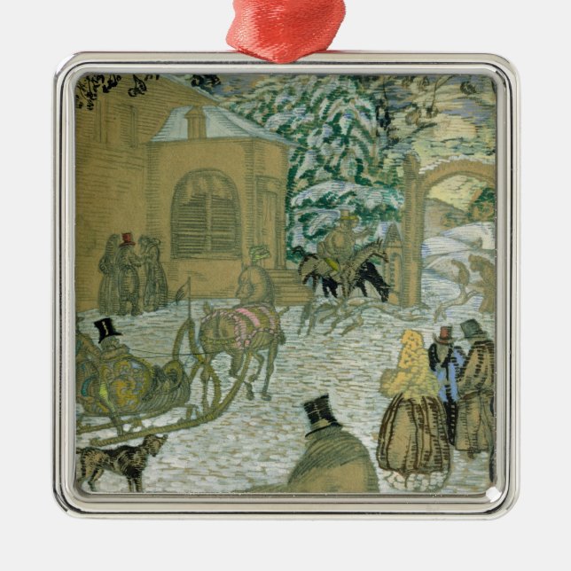 Illustraton for 'Dubrovsky', by Alexander Pushkin Metal Tree Decoration (Front)