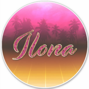 Ilona Vorname Name golden pink Aufkleber Sticker