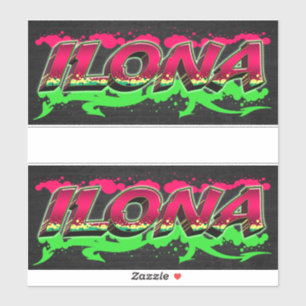 Ilona Vorname Name Graffiti Aufkleber Sticker
