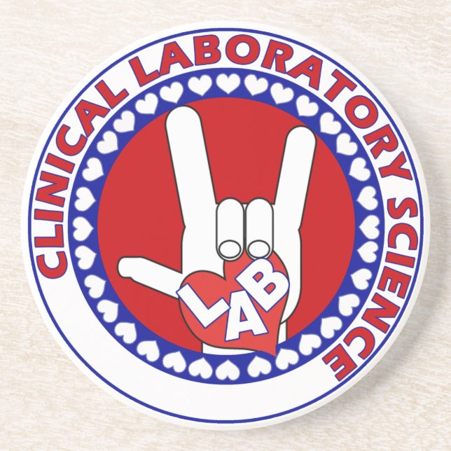 iLove LAB Round LABORATORY SCIENTIST Coaster (Front)