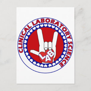 iLove LAB Round LABORATORY SCIENTIST Postcard