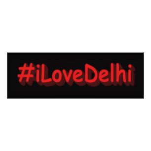 "#iLoveDelhi" Cute Design. Buy Now Photo Print