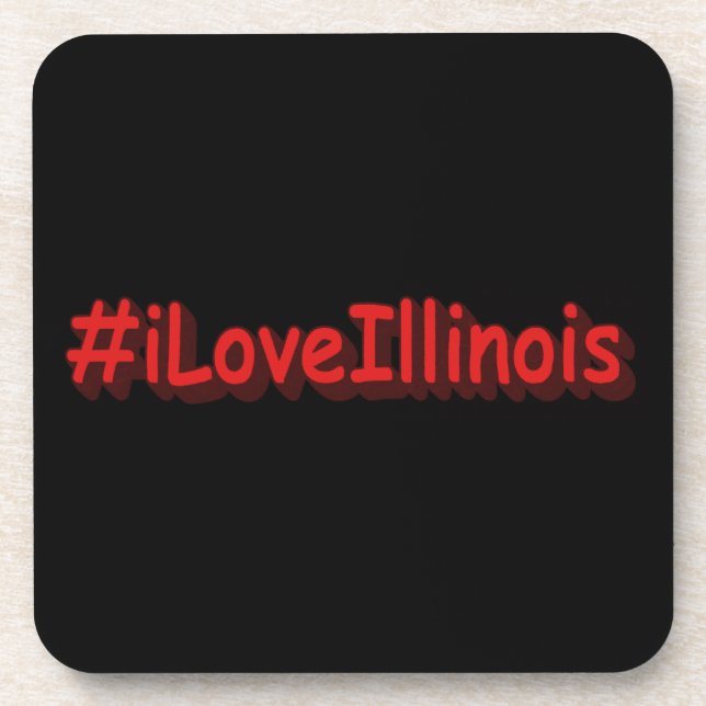 "#iLoveIllinois " Cute Design. Buy Now Coaster (Front)