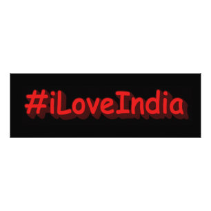 "#iLoveIndia " Cute Design. Buy Now Photo Print