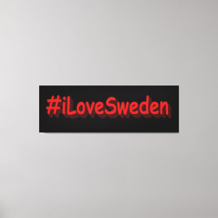 "#iLoveSweden" Cute Design. Buy Now Canvas Print