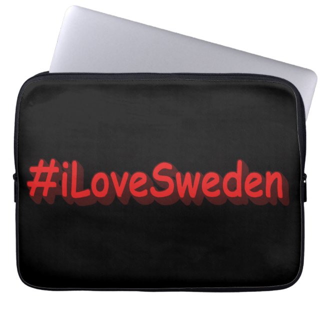 "#iLoveSweden" Cute Design. Buy Now Laptop Sleeve (Front)