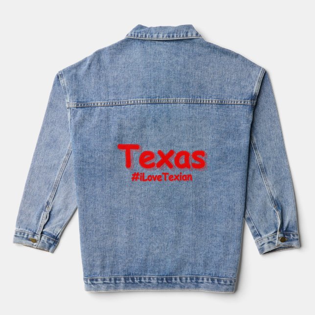 "#iLoveTexian " Cute Design. Buy Now Denim Jacket (Back)
